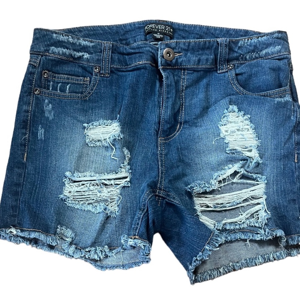 Forever 21 Denim Shorts Distressed Raw